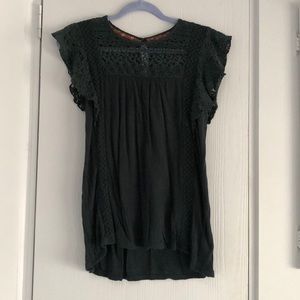 Dark green Knox Rose lace top